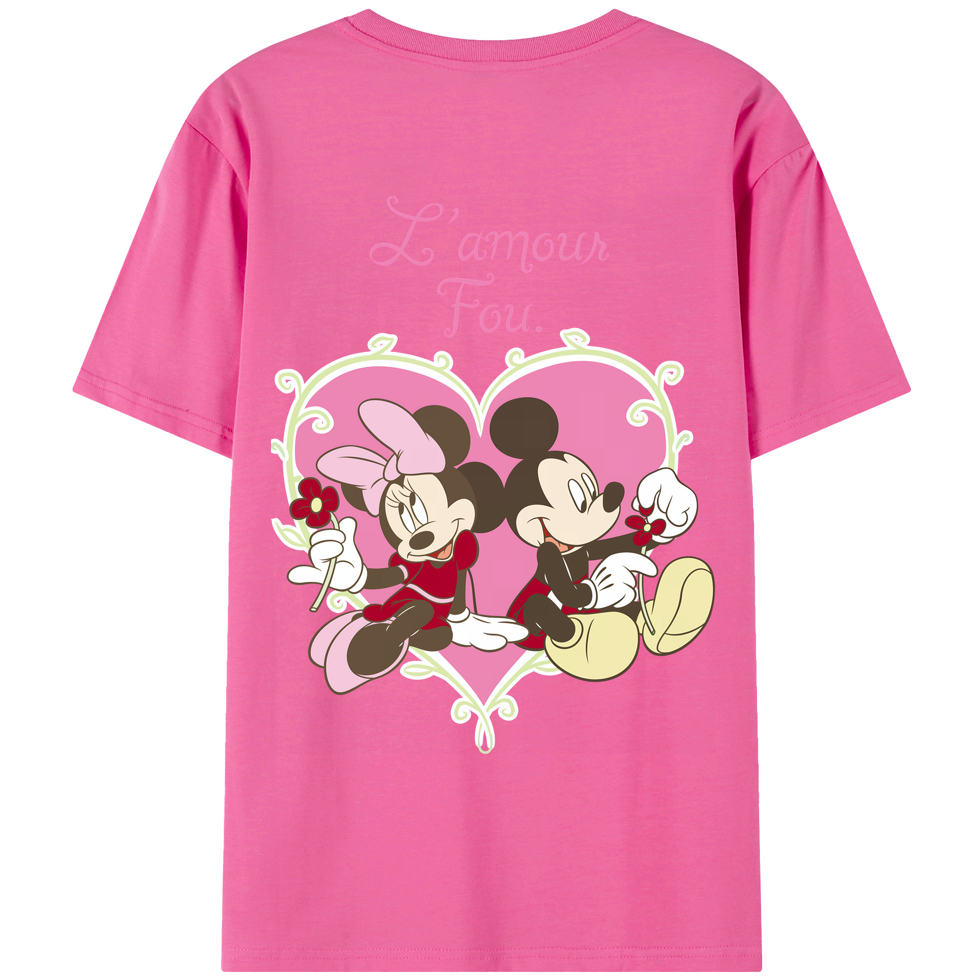 （画像用） ミッキーマウス Mickey Mouse レディース半袖Tシャツ(バックプリント)